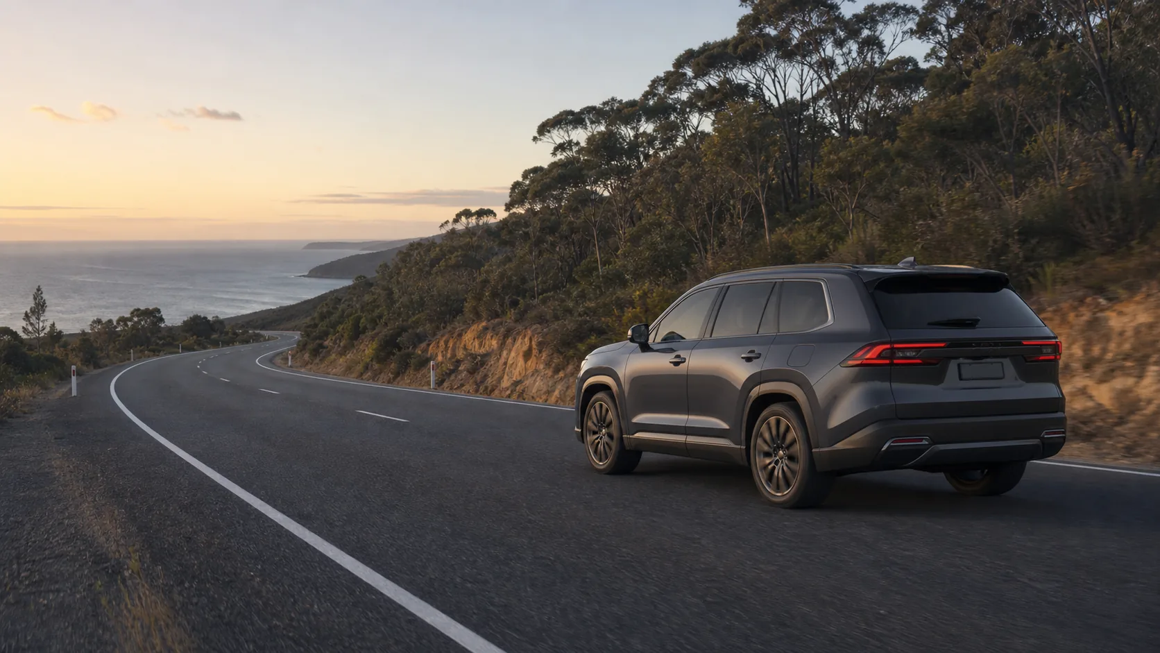 Vehicle travelling on an Australian coastal road